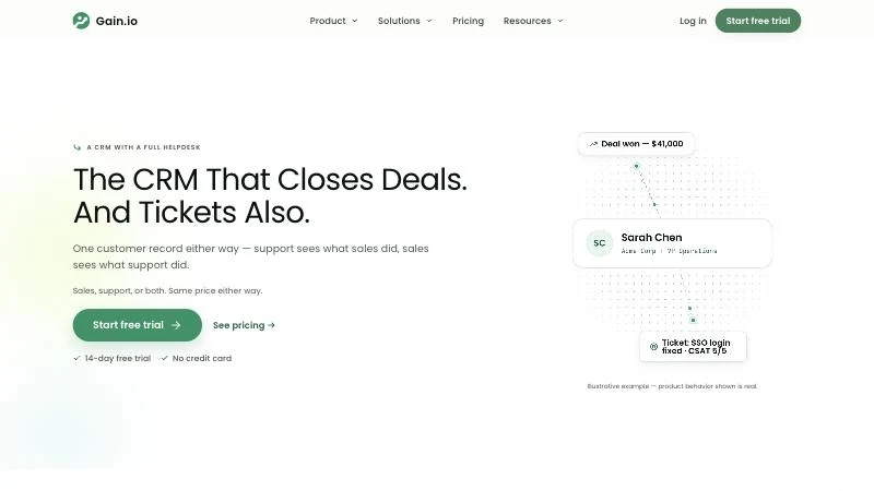 Gain.io homepage