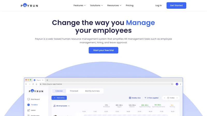 Payrun homepage